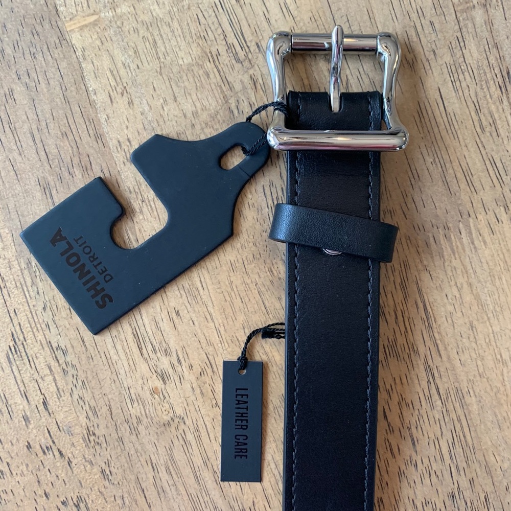 Shinola Men's Black Leather Belt Size 32